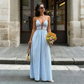 Womens Striped Halter Neck Dress