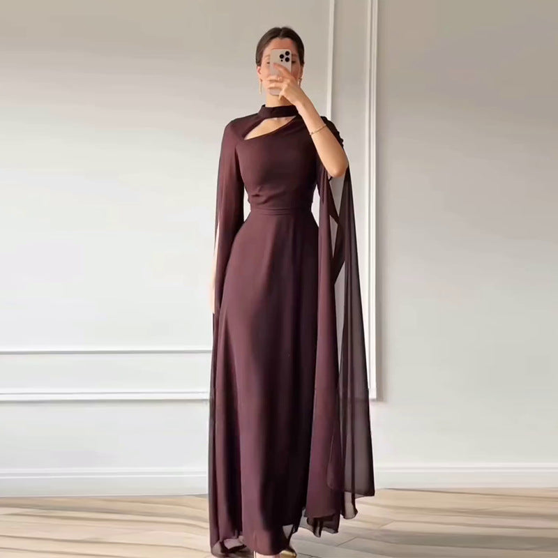 Damen Fledermausärmel Enges Einfarbiges Kleid