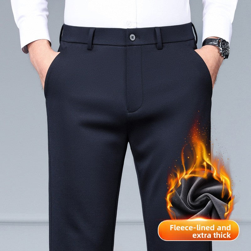 Mens Wool Blend Straight Leg Pants
