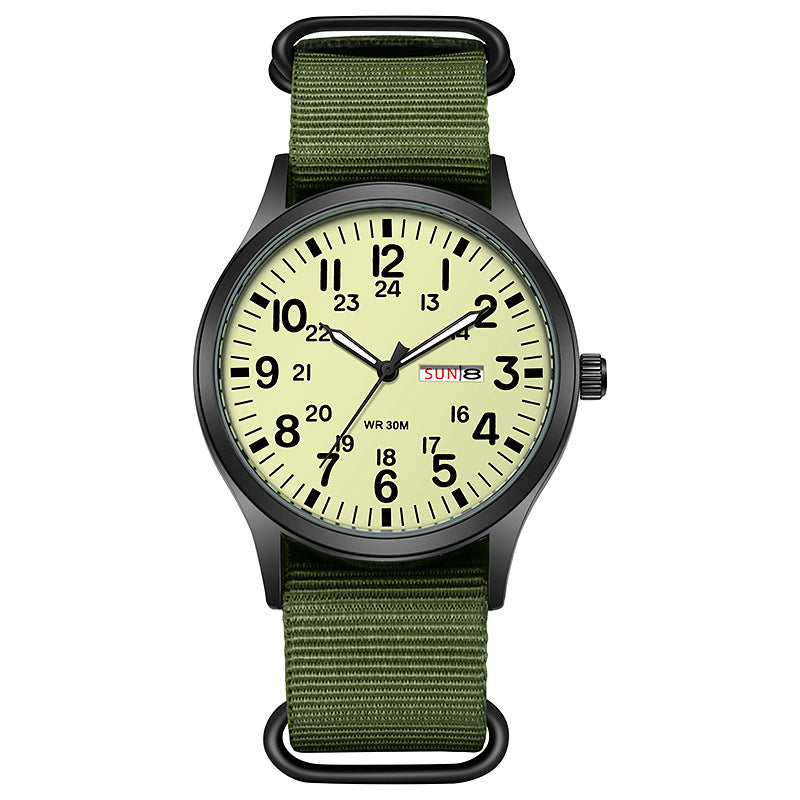 Mens Luminous Calendar Quartz Watch
