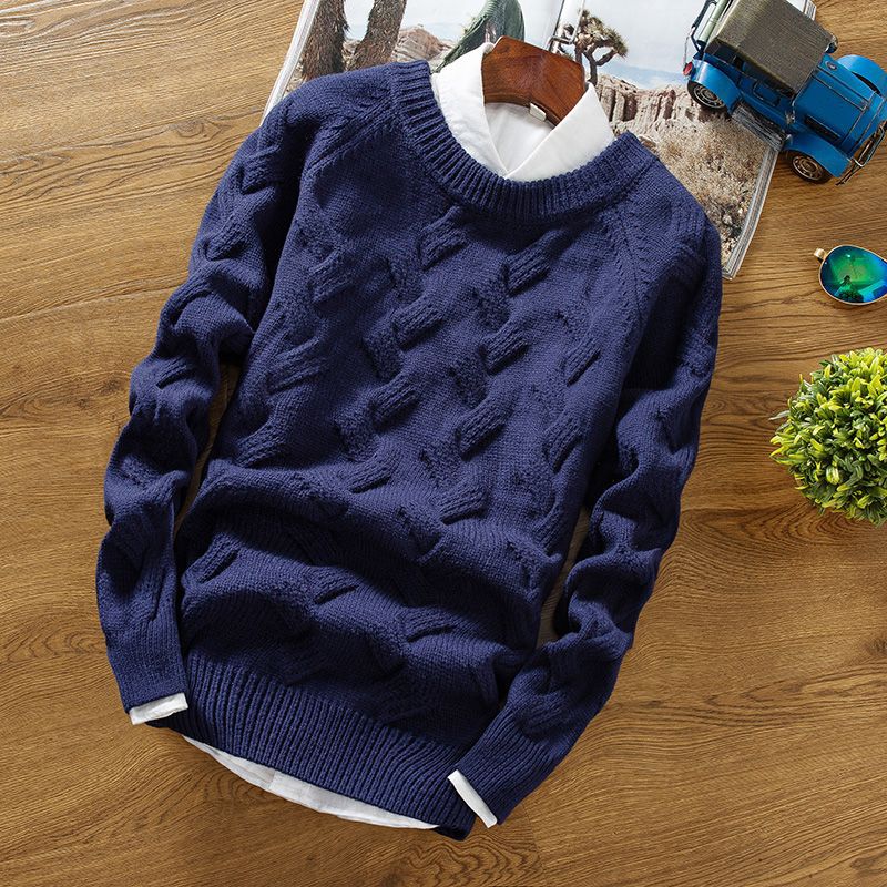 Korean Style Mens Knit Pullover Sweater