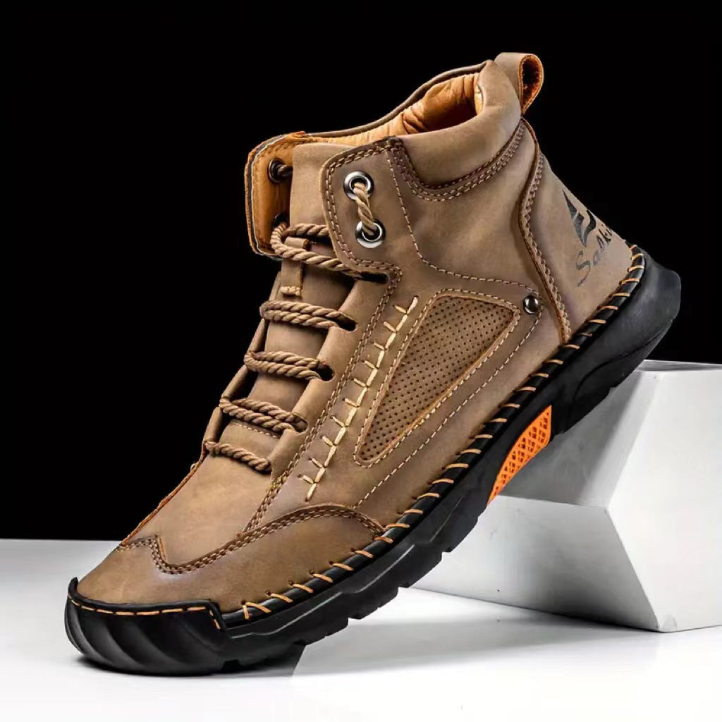 Handmade Stitching Lightweight Mens Ankle Boots