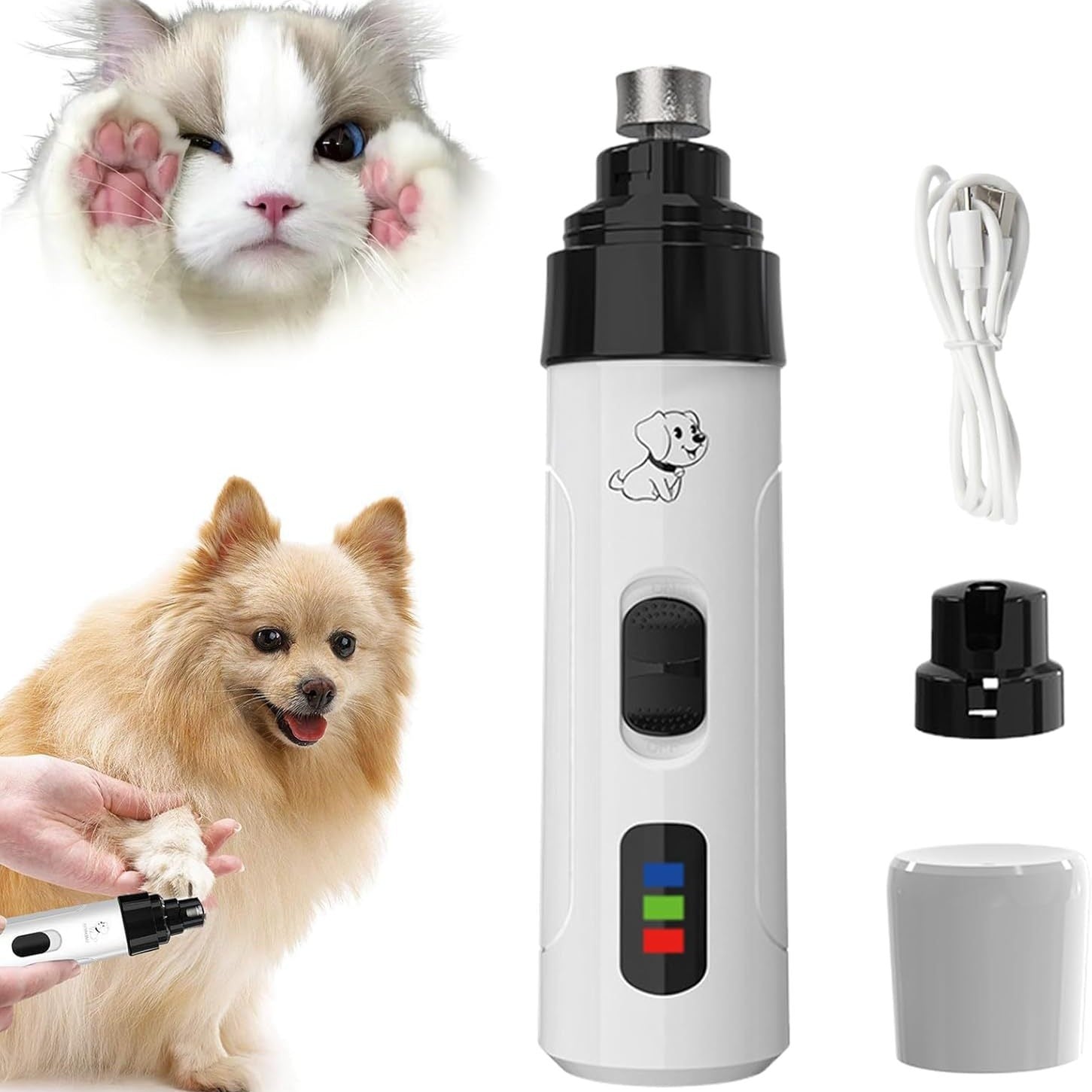 Pet Electric Nail Grinder with LED Light