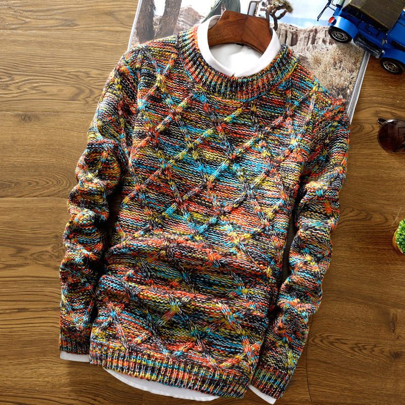 Korean Style Mens Knit Pullover Sweater