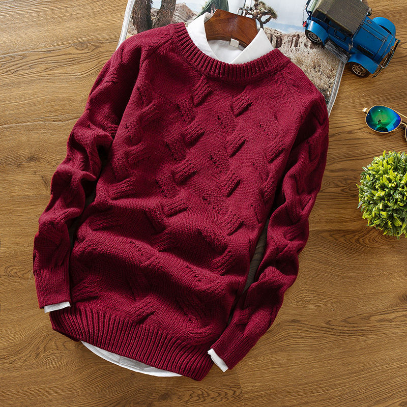 Korean Style Mens Knit Pullover Sweater