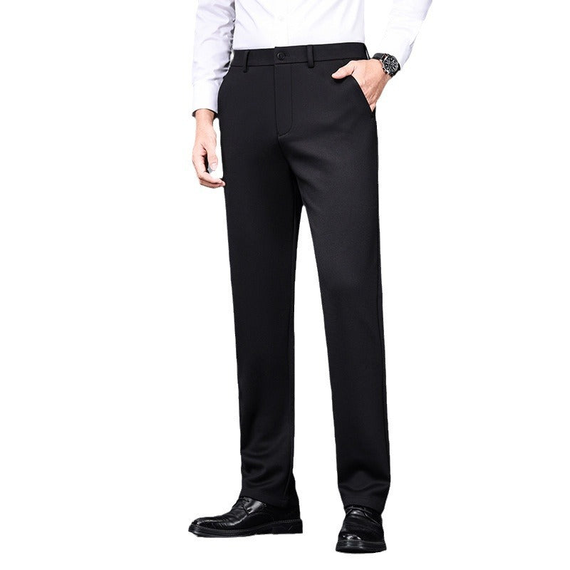 Mens Wool Blend Straight Leg Pants